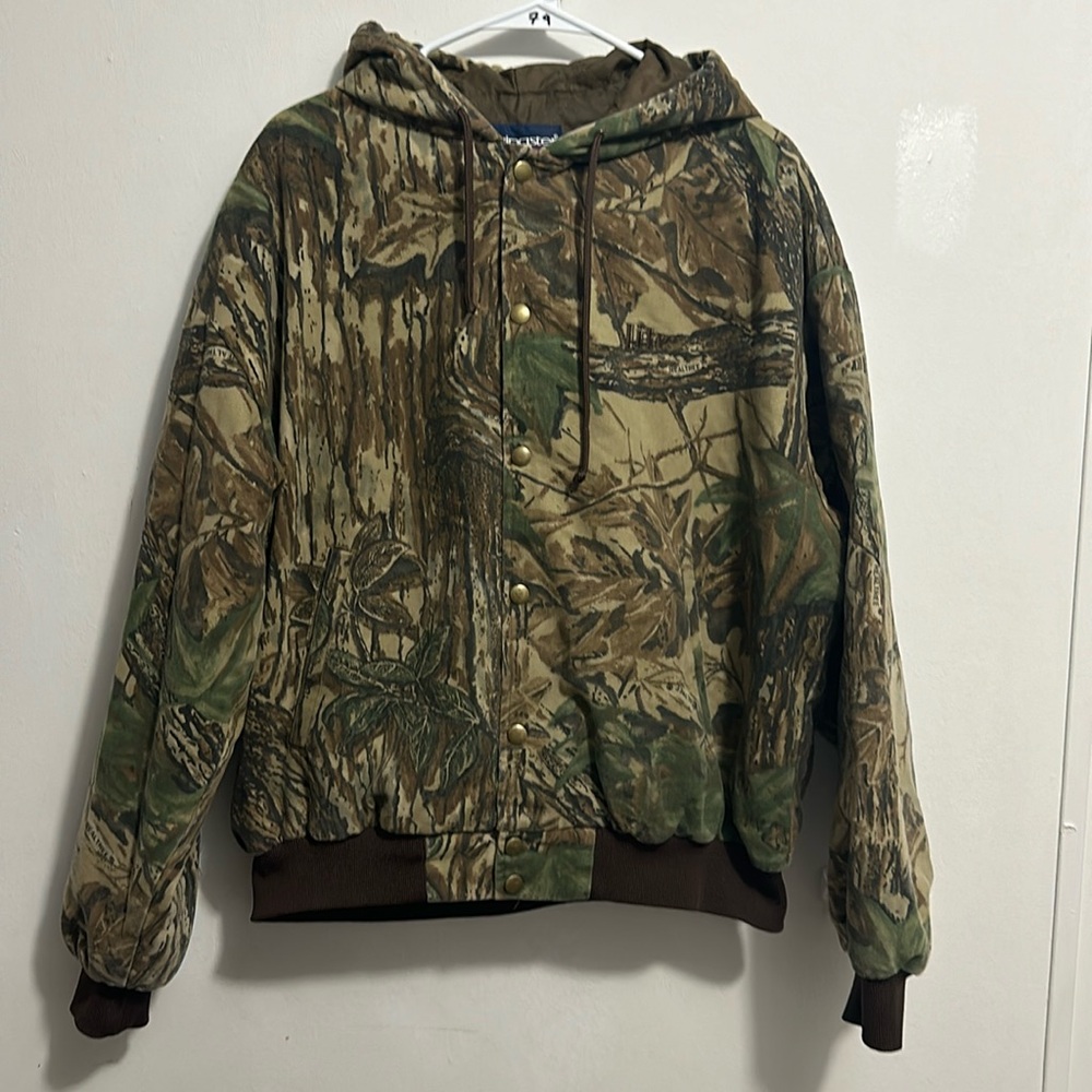 Vtg swingster realtree camo hooded jacket mens Large
